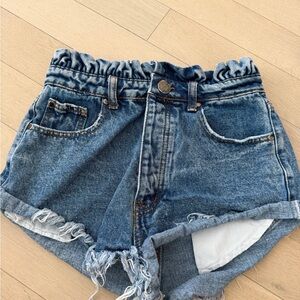 High-Waist Blue Denim Shorts Size Medium